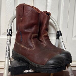 Steel Blue Mens Heeler Met Waterproof Bump Cap Leather Work Boots - Size 10